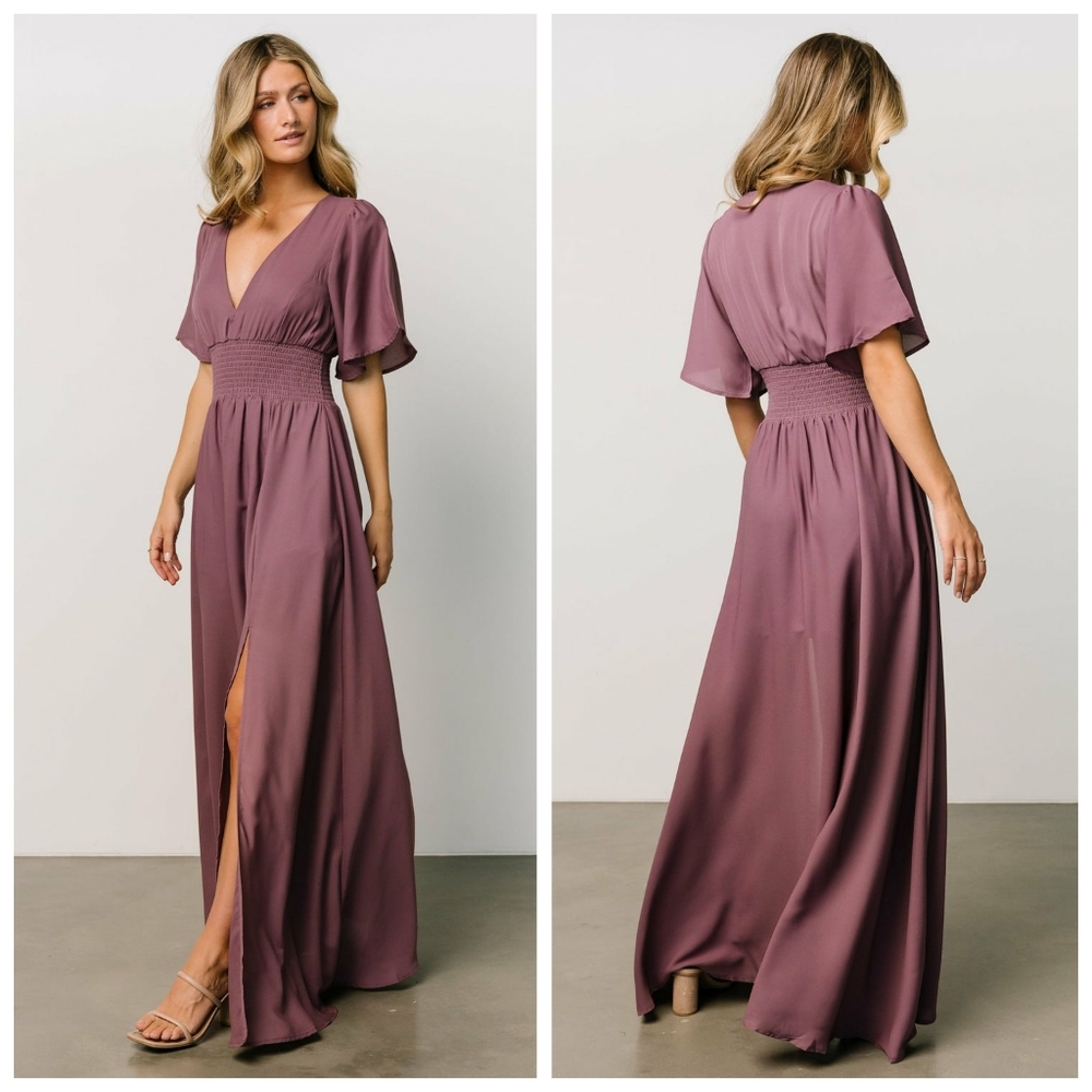 Baltic Born Vintage Plum Verona Smocked Maxi Dress